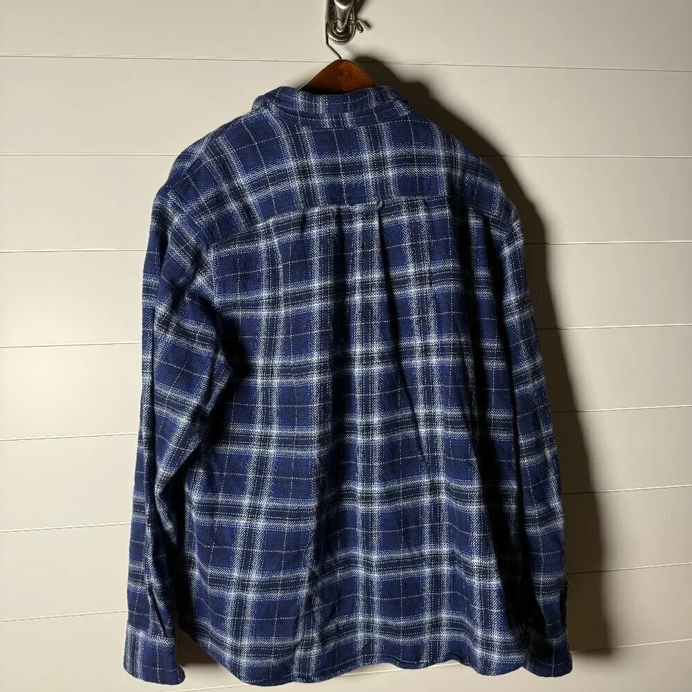 Woolrich Blue Plaid Flannel Cotton Shacket with Pockets Sz XXL